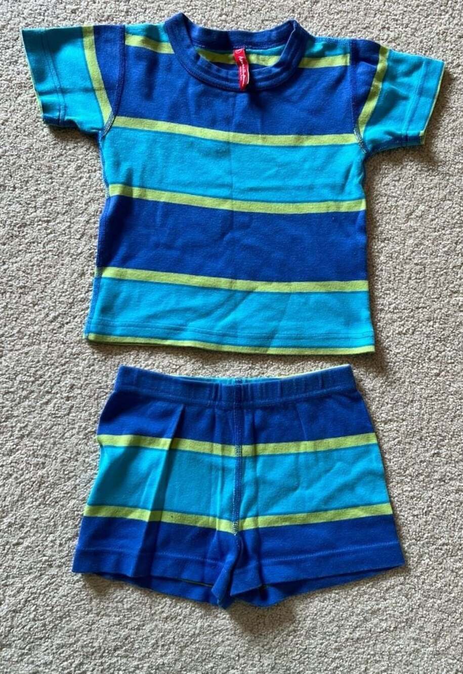 Hanna Andersson Striped Organic Cotton‎ Short John Pajamas Size 100